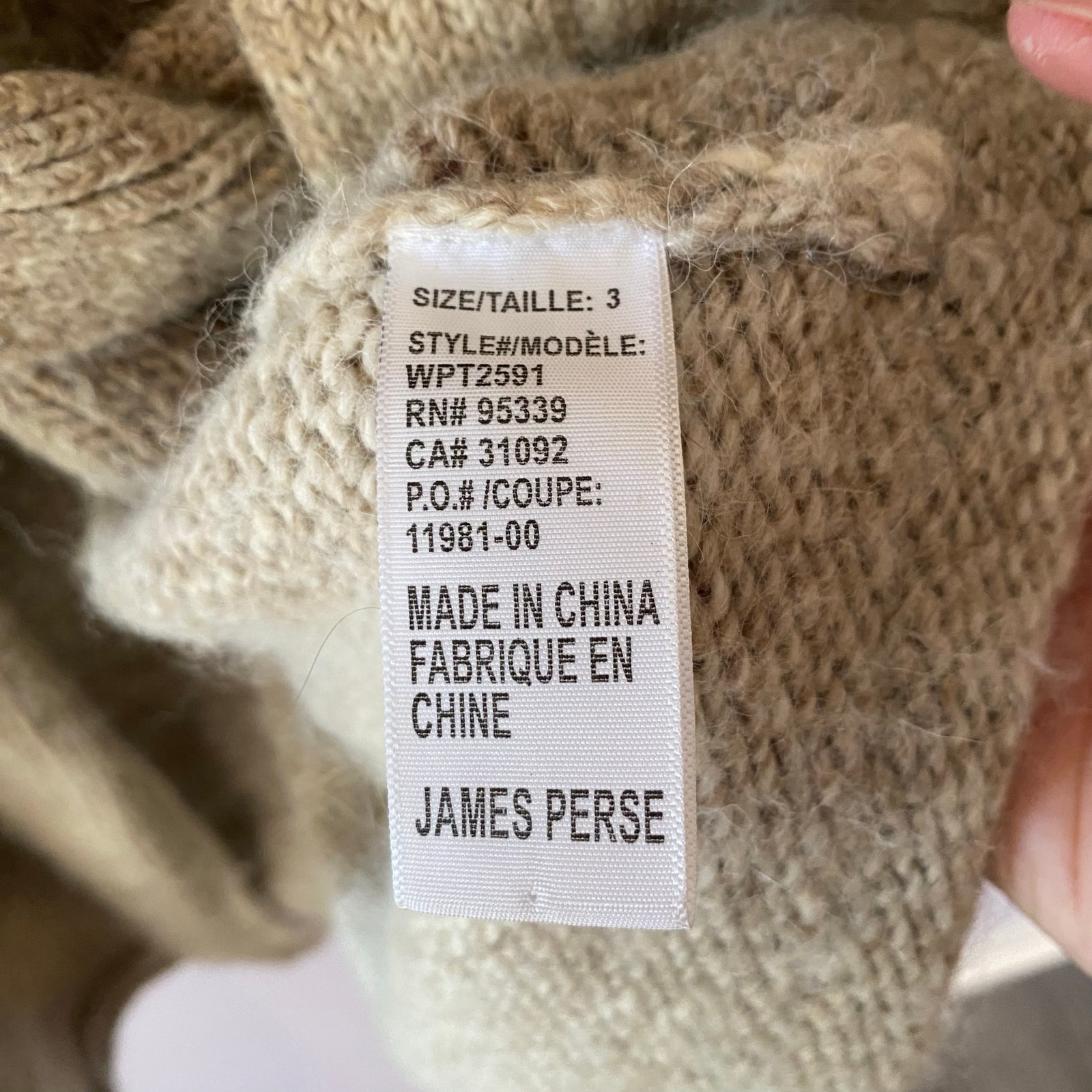 James Perse Tan Gray Duster Cardigan Lounge Alpaca Wool Blend Minimalist 3/Large — image 8 of 8